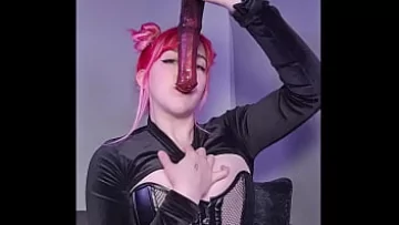 Play المدقع Deepthroat Cosplay عرض انتفاخ الحلق مع Themissprincesskay